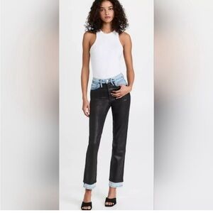 Frame Le Sylvie Slender Straight Faux Leather Jeans size 28